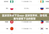 篮球世界杯下注app-篮球世界杯，理性观赛与谨慎下注的智慧