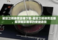 星空卫视体育直播下载-星空卫视体育直播，解锁精彩赛事的便捷途径