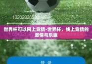 世界杯可以网上竞猜-世界杯，线上竞猜的激情与乐趣