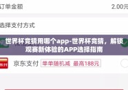 世界杯竞猜用哪个app-世界杯竞猜，解锁观赛新体验的APP选择指南