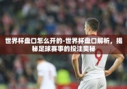 世界杯盘口怎么开的-世界杯盘口解析，揭秘足球赛事的投注奥秘