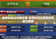 世界杯投注竞猜在哪-世界杯投注竞猜的乐趣与策略