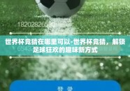 世界杯竞猜在哪里可以-世界杯竞猜，解锁足球狂欢的趣味新方式