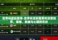世界杯足彩胜率-世界杯足彩胜率的深度剖析，策略、数据与心理的交织