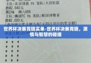 世界杯决赛竞猜实单-世界杯决赛竞猜，激情与智慧的碰撞