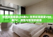 世界杯竞猜录v98典tv-世界杯竞猜录V98典TV，激情与智慧的碰撞