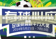 哪里可以竞猜世界杯-竞猜世界杯的乐趣与选择