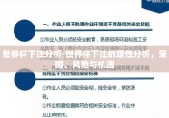 世界杯下注分析-世界杯下注的理性分析，策略、风险与机遇