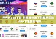 世界杯app下注-世界杯热潮下的数字竞技，APP下注的利与弊