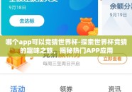 哪个app可以竞猜世界杯-探索世界杯竞猜的趣味之旅，揭秘热门APP应用