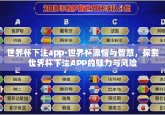 世界杯下注app-世界杯激情与智慧，探索世界杯下注APP的魅力与风险