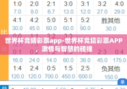 世界杯竞猜彩票app-世界杯竞猜彩票APP，激情与智慧的碰撞