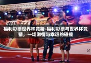 福利彩票世界杯竞猜-福利彩票与世界杯竞猜，一场激情与幸运的碰撞