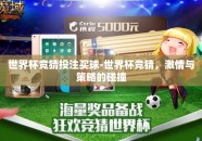 世界杯竞猜投注买球-世界杯竞猜，激情与策略的碰撞