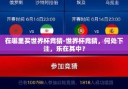 在哪里买世界杯竞猜-世界杯竞猜，何处下注，乐在其中？