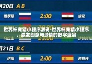 世界杯竞猜小程序源码-世界杯竞猜小程序，激发创意与激情的数字盛宴