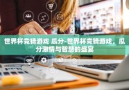 世界杯竞猜游戏 瓜分-世界杯竞猜游戏，瓜分激情与智慧的盛宴