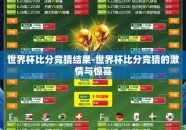 世界杯比分竞猜结果-世界杯比分竞猜的激情与惊喜
