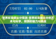 世界杯竞猜比分预测-世界杯竞猜比分的艺术与科学，预测的魅力与挑战