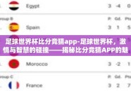 足球世界杯比分竞猜app-足球世界杯，激情与智慧的碰撞——揭秘比分竞猜APP的魅力