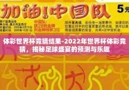 体彩世界杯竞猜结果-2022年世界杯体彩竞猜，揭秘足球盛宴的预测与乐趣
