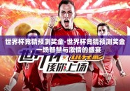 世界杯竞猜预测奖金-世界杯竞猜预测奖金，一场智慧与激情的盛宴