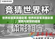 世界杯冠军竞猜彩票-世界杯冠军竞猜彩票，激情与智慧的碰撞