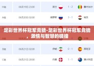 足彩世界杯冠军竞猜-足彩世界杯冠军竞猜，激情与智慧的碰撞