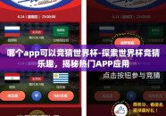 哪个app可以竞猜世界杯-探索世界杯竞猜乐趣，揭秘热门APP应用