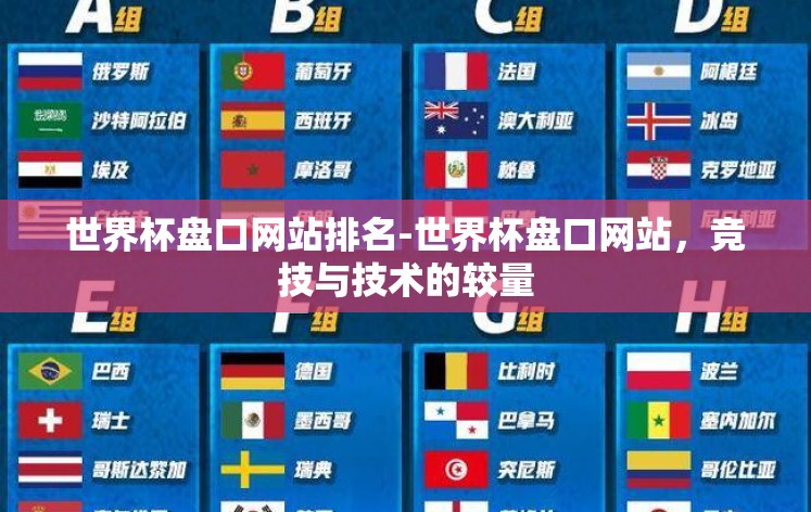 世界杯盘口网站排名-世界杯盘口网站，竞技与技术的较量