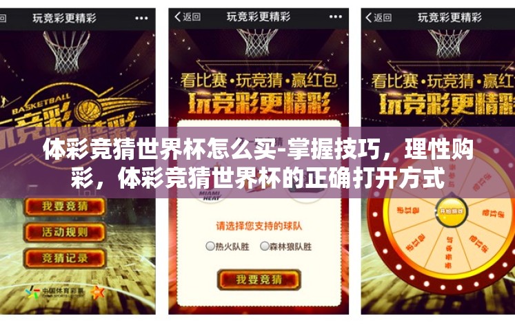 体彩竞猜世界杯怎么买-掌握技巧，理性购彩，体彩竞猜世界杯的正确打开方式