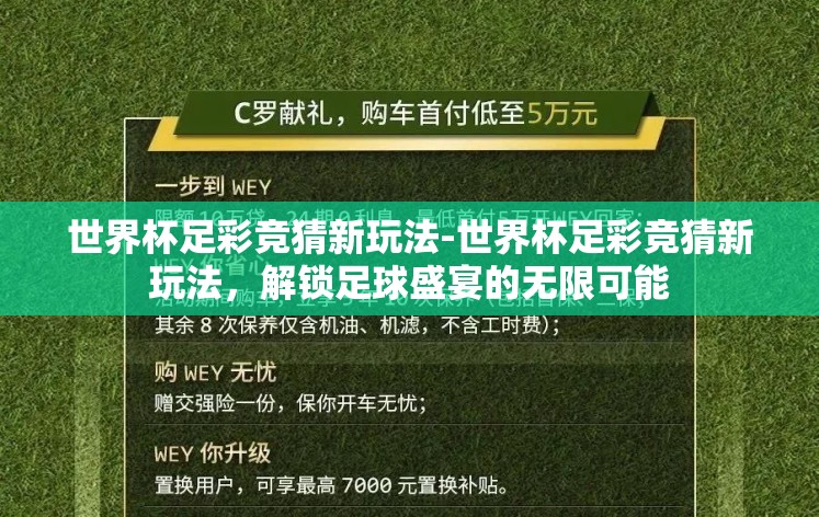 世界杯足彩竞猜新玩法-世界杯足彩竞猜新玩法，解锁足球盛宴的无限可能