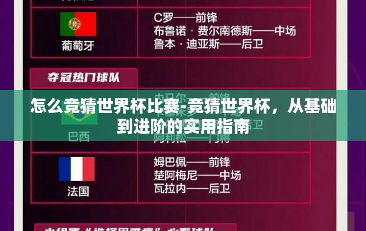 怎么竞猜世界杯比赛-竞猜世界杯,从基础到进阶的实用指南 怎么竞猜世界杯比赛-竞猜世界杯,从基础到进阶的实用指南
