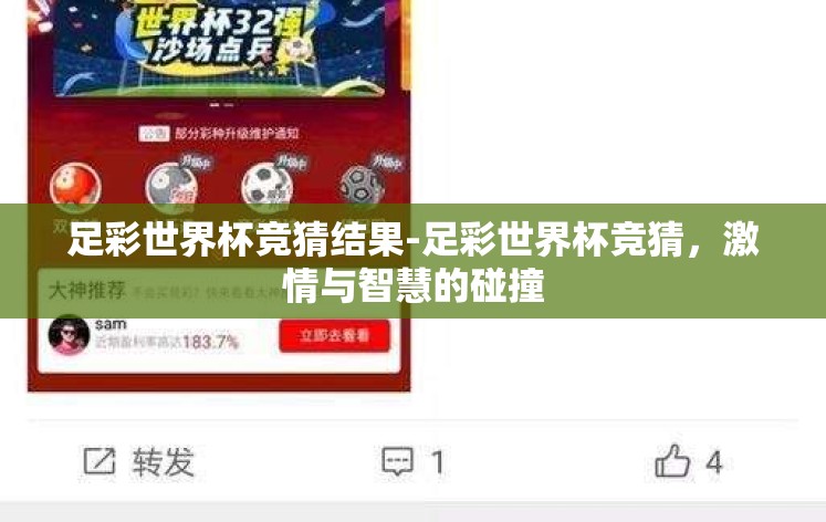 足彩世界杯竞猜结果-足彩世界杯竞猜，激情与智慧的碰撞