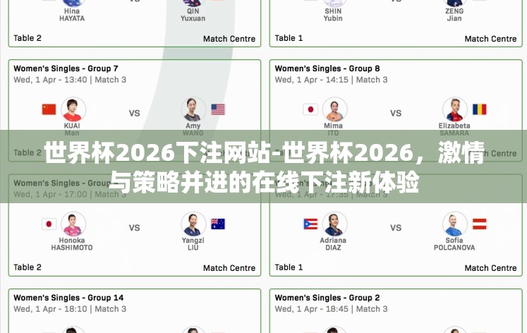 世界杯2026下注网站-世界杯2026，激情与策略并进的在线下注新体验