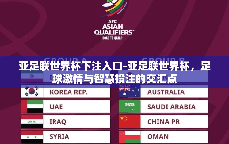 亚足联世界杯下注入口-亚足联世界杯,足球激情与智慧投注的交汇点 亚足联世界杯下注入口-亚足联世界杯,足球激情与智慧投注的交汇点