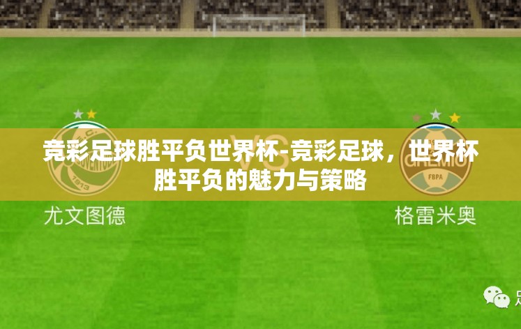 竞彩足球胜平负世界杯-竞彩足球,世界杯胜平负的魅力与策略 竞彩足球胜平负世界杯-竞彩足球,世界杯胜平负的魅力与策略
