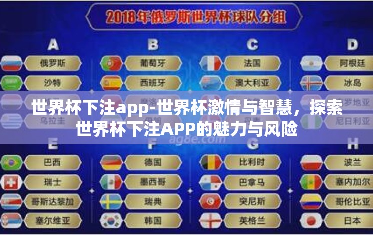 世界杯下注app-世界杯激情与智慧,探索世界杯下注APP的魅力与风险 世界杯下注app-世界杯激情与智慧,探索世界杯下注APP的魅力与风险