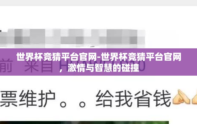 世界杯竞猜平台官网-世界杯竞猜平台官网，激情与智慧的碰撞